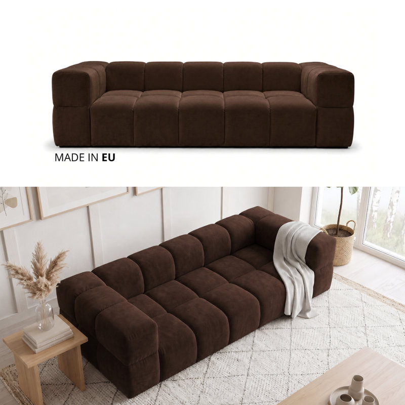 3 Seater Convertible Sofa Bed, Brown MANILA 04