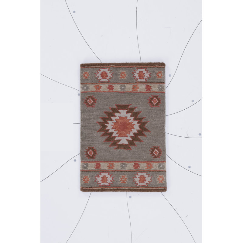 Southwestern Wool Hand Woven Area Rug, Rectangle 61 x 91cm