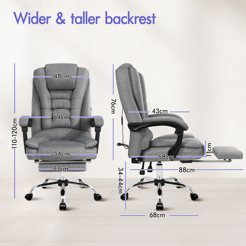 Office Chair, Gray, Fabric