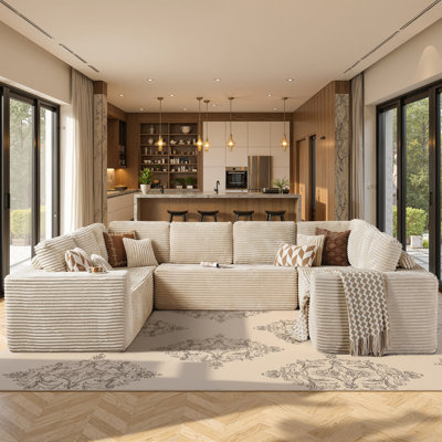 Canapé modulaire en velours côtelé 5 pièces Vivelle