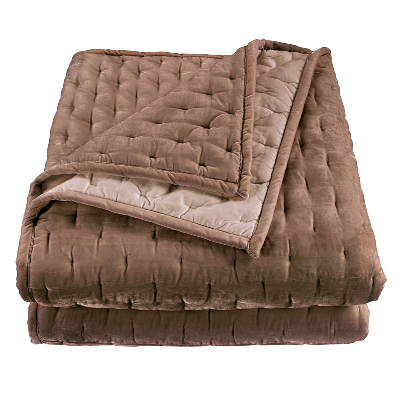 Dusty Rose Twin Velvet Quilt Set