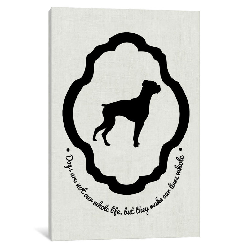 " Boxer (Black&White) " by 5by5collective, Black Framed Canvas, No Mat, 26" H x 18" W x 1.5" D