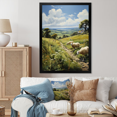 Reproduction d'art sur toile, "England England Sheep Grazingengland I"