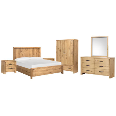 Commode double à 2 tiroirs avec miroir de paysage et armoire Hagi