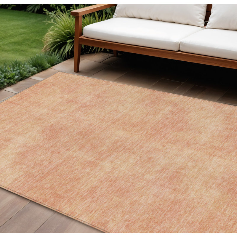 Tapis intérieur / extérieur lavable pêche 9 pi x 12 pi HomeRoots