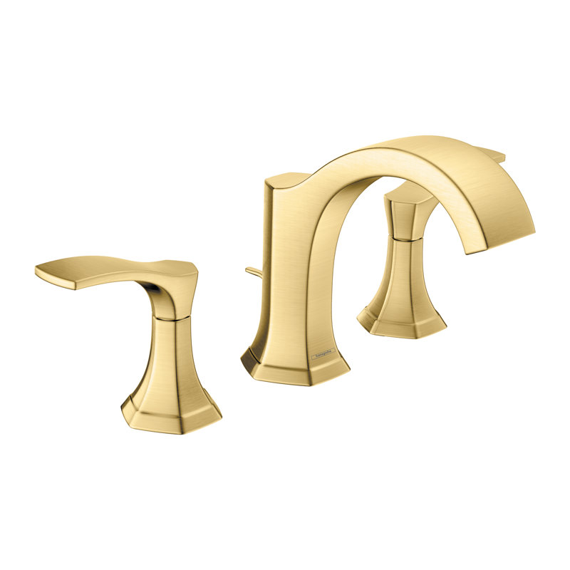 Locarno Widespread Bathroom Faucet with Drain Assembly, Brushed Gold Optic