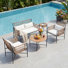 5 Piece Outdoor Wicker Conversation Set, Patio Furniture Conversation Set