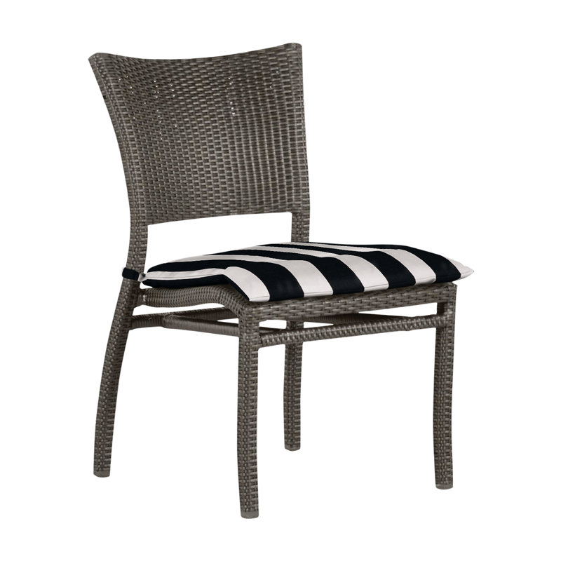 Chaise d'appoint d'extérieur Skye N-Dura, Welt, Cabana à rayures minuit, Gris ardoise