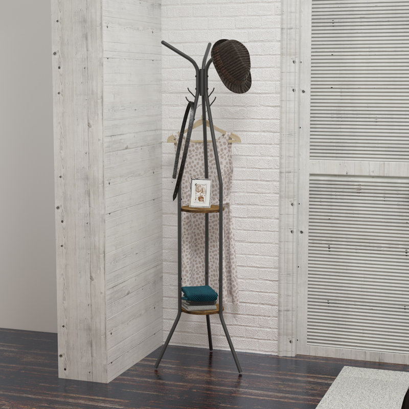 Iron Freestanding 9 - Hook Coat Rack