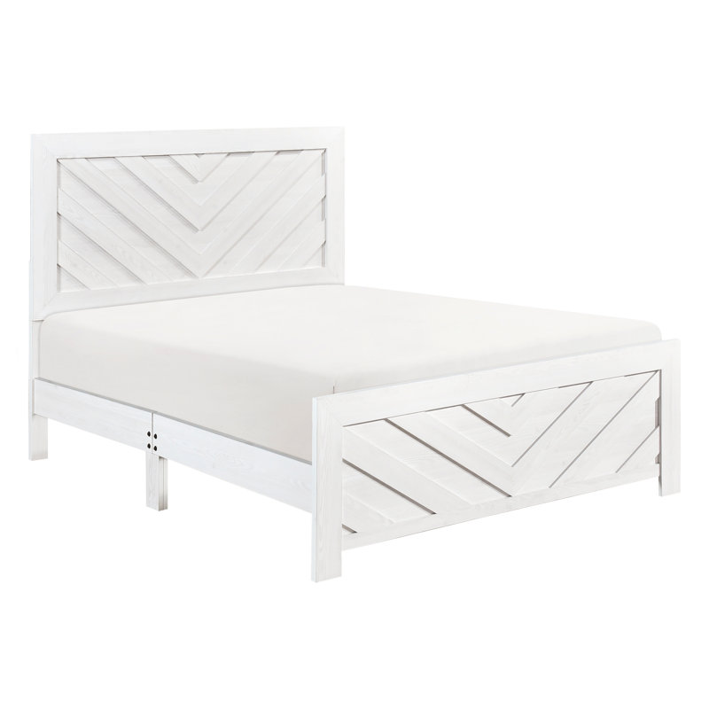 Grand lit en blanc, appareils de chambre modernes avec décorations en V, Blanc, Grand lit