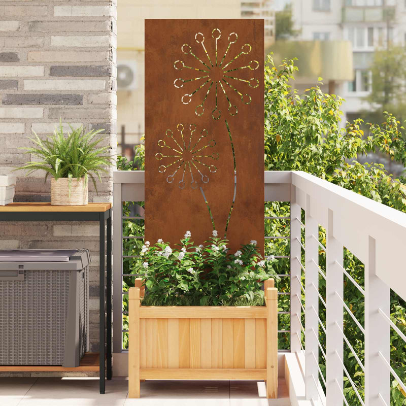 vidaXL Garden Privacy Screen Weathering Steel Partition Outdoor Decor Modern