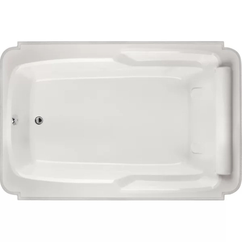Atlandia 74'' L Soaking Bathtub, Biscuit, Polished Nickel