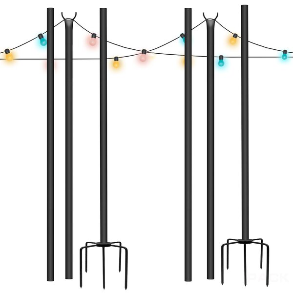 JTANGL 9FT Light Poles for Outside String Lights Hanging Lighting Stand  for Parties, Wedding  Reviews Wayfair