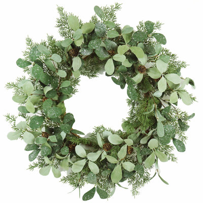 Realistic Foliage And Cedar Wreath For Holiday Decor And Year-Round Elegance