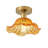 1-Gold brown dimmable glass iron ceiling light