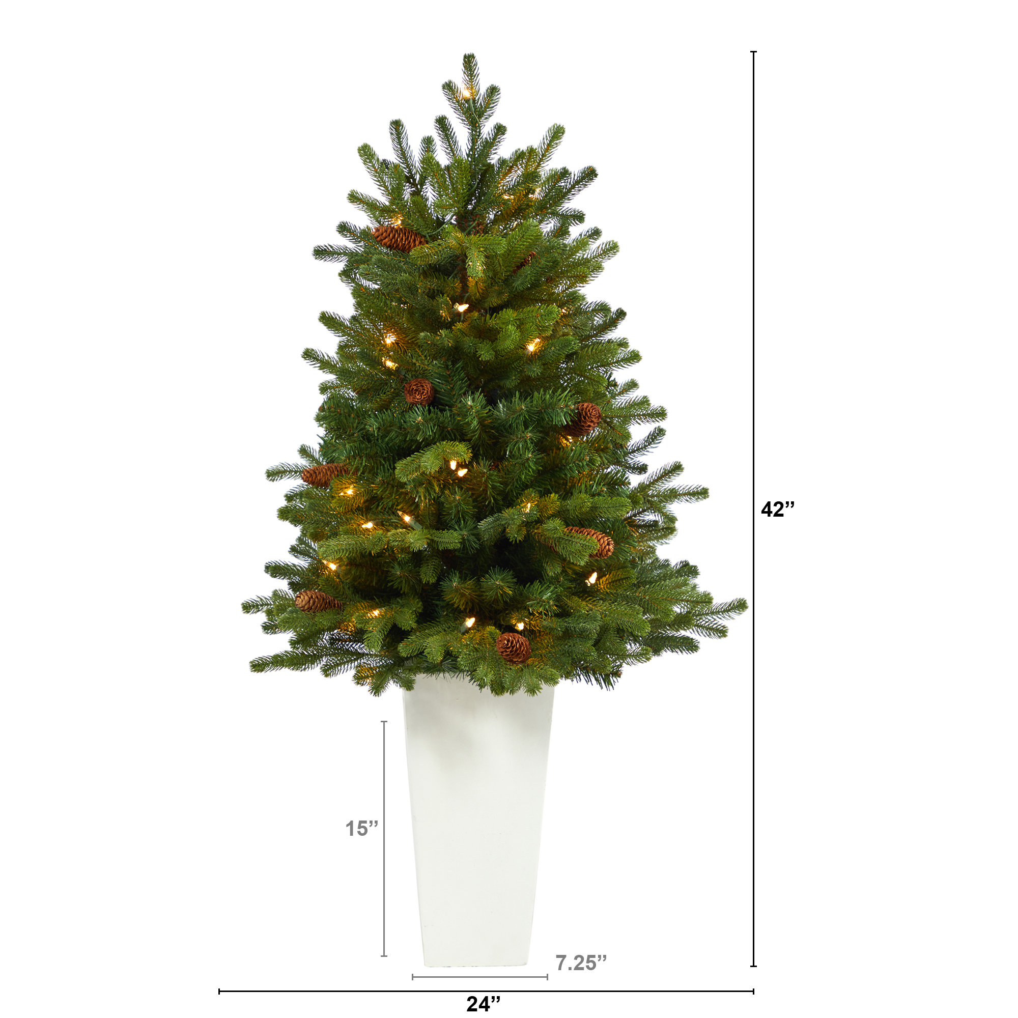 Yukon 42' Lighted Artificial Fir Christmas Tree