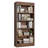 71" Farmhouse Bookcase with Double Fluted Design, 5-Tier Wooden Bookshelf for Living Room or Office-805357602