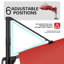 128" X 104" Rectangular Outdoor Solar Led Cantilever Patio Umbrella without Weighted Base-94524640