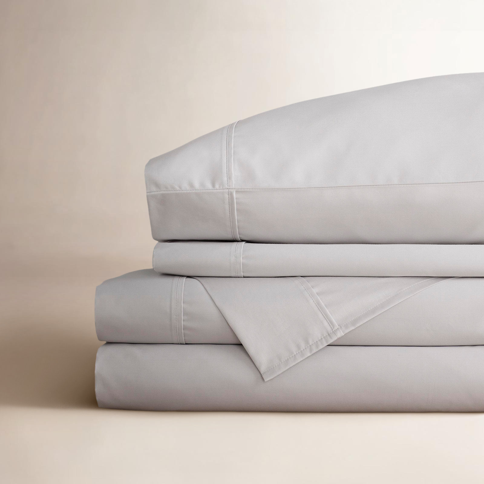 Hayward Egyptian Cotton Sateen Sheet Set, Soft Gray, King