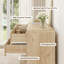 Commode 6 tiroirs double l 47,2 po avec bords arrondis, commode de chambre à coucher, commode en bois-275250559