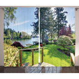 Nash Spring Season Day Pier Decor Graphic Print Semi-Sheer Rod Pocket Curtain Panels