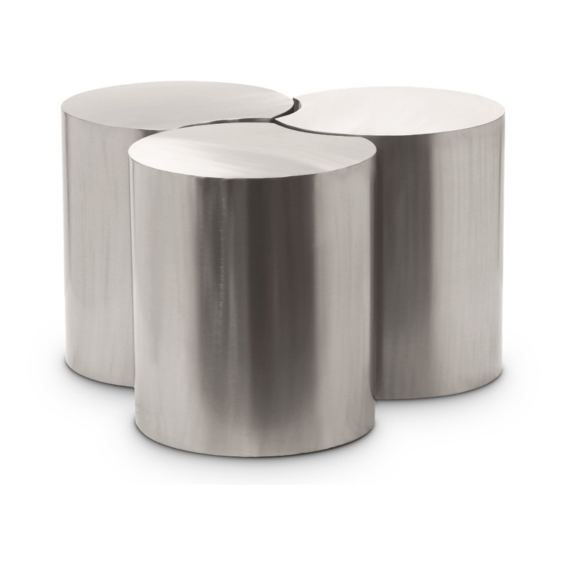 Ensemble de 3 tables de groupage Hylie, Argent
