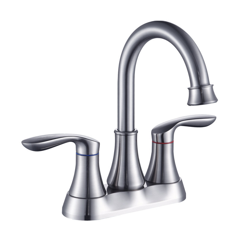 Robinet de salle de bain central avec ensemble de drain central, Nickel brossé