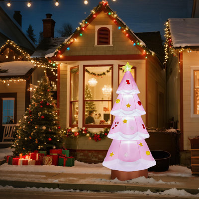 7.2FT Lighted Pink Christmas Tree Christmas Inflatable Decoration