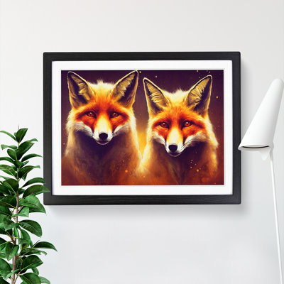 XH1022-6747X Pair Of Foxes - Single Picture Frame Print