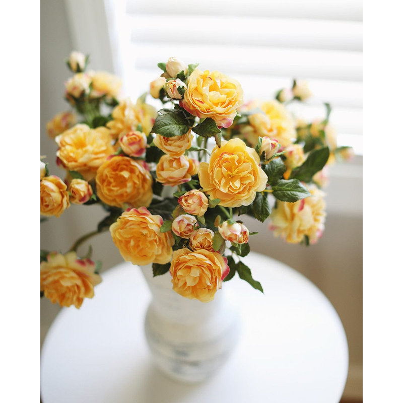 Blush Tea Rose Flowers 20", Yellow