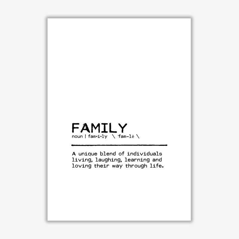 Family Unique - Print, No Frame, 30 cm H x 21 cm W x 1 cm D
