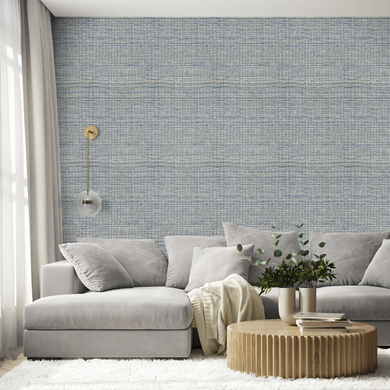 Salt Fondo Wild Grass Effect Wallpaper Roll, Navy