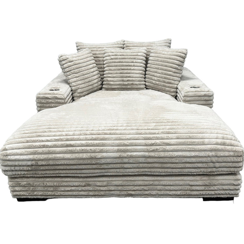 Chaise de chambre à coucher moderne de style taupe avec hublot pratique et cadre porte-gobelet + -