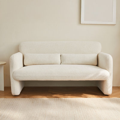 Canapé 59 po en velours, causeuse moderne avec coussin de soutien pour appartement, bureau, salon et chambre à coucher, assemblage sans outil
