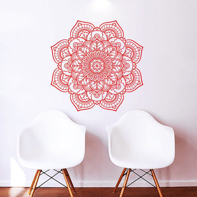 Adhésif décoratif mandala namaste boho yoga autocollants, Bourgogne
