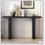 Élégante table d'entrée en placage d'acacia, parfaite pour la présentation et le rangement dans les entrées, les couloirs et les salons-651180791