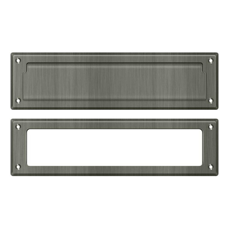 Deltana MS211U15A Mail Slot 13-1/8" with Interior Frame in Antique Nickel, Antique Nickel