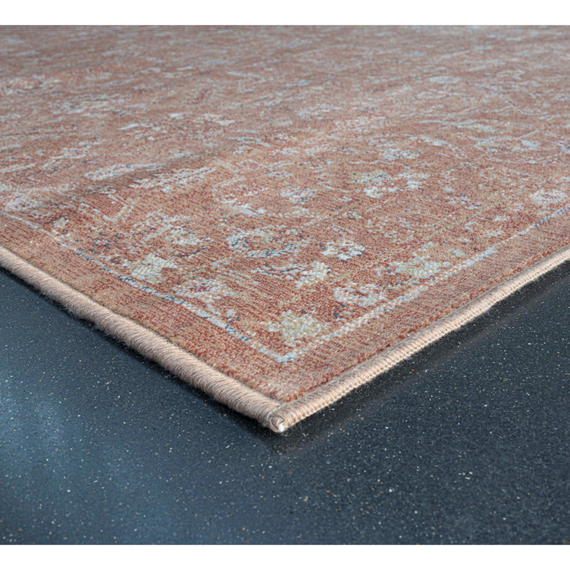 Tapis rouille et viscose Elias, Rectangle 5'3" x 7'6"
