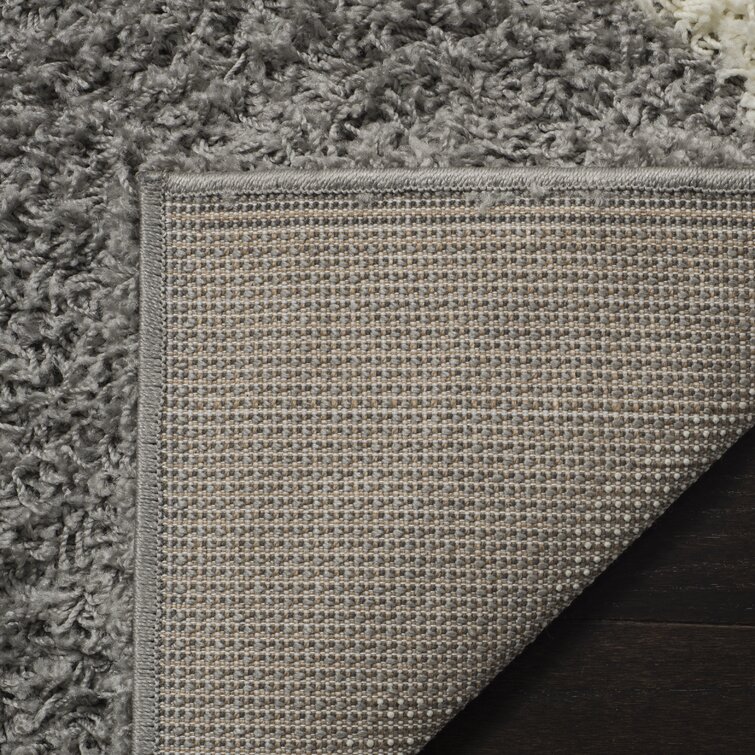 House of Hampton® Alonnah Flatweave Performance Dark Gray/Ivory