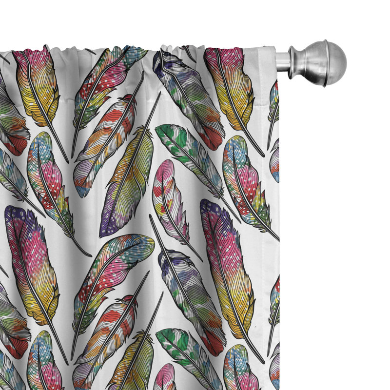 Colorful Semi-Sheer Rod Pocket Curtain Panels, 28" x 84"