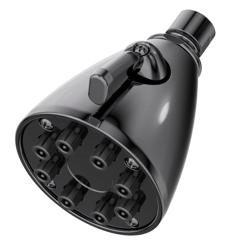 Single Function Shower Head, Midnight Chrome