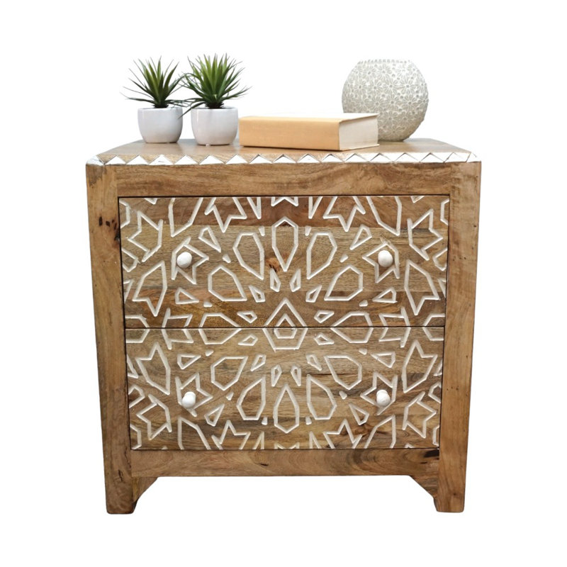 Boho 26.5'' W Solid Wood Nightstand