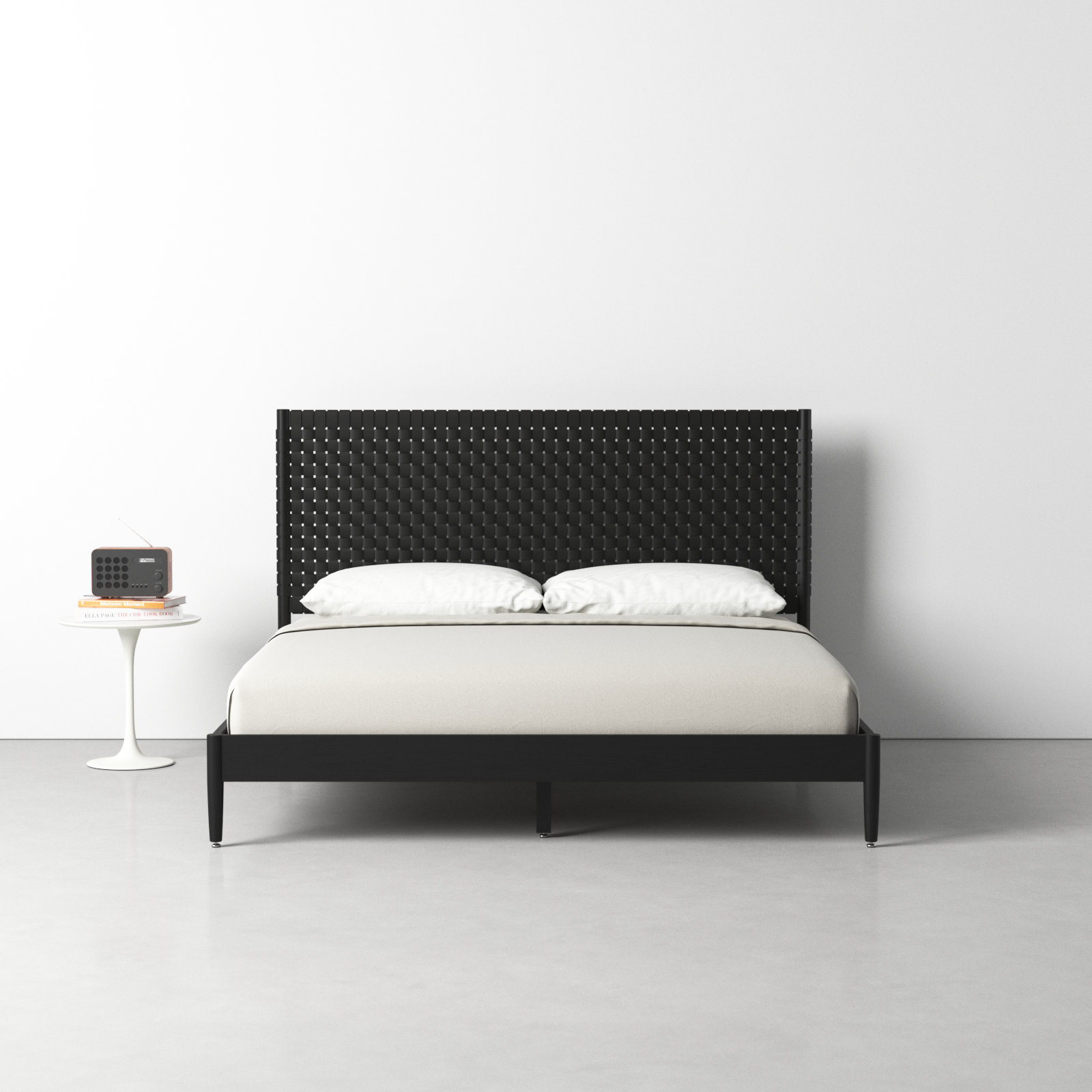 Tamita Leather Bed, King, Black