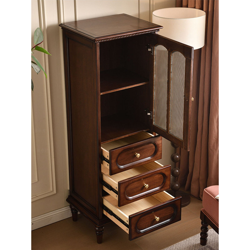 Armoire à porte rétro, trois tiroirs Retro Glass