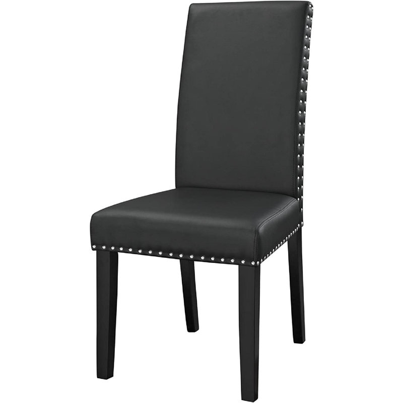 18.5'' H Faux Leather Upholstered Side Chair, Black