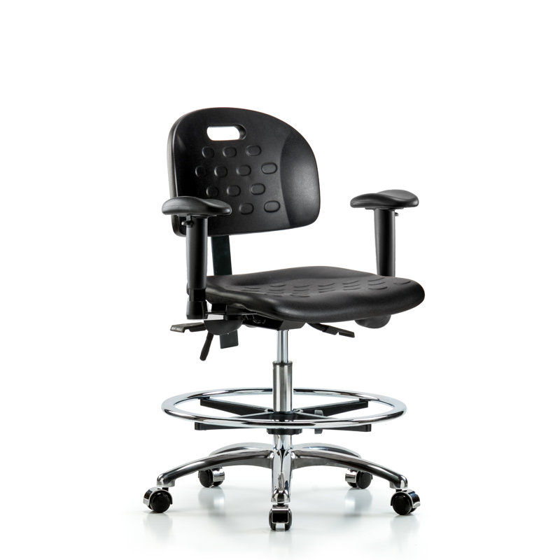 Alexandra Drafting Chair, Casters, Not Included, Silver