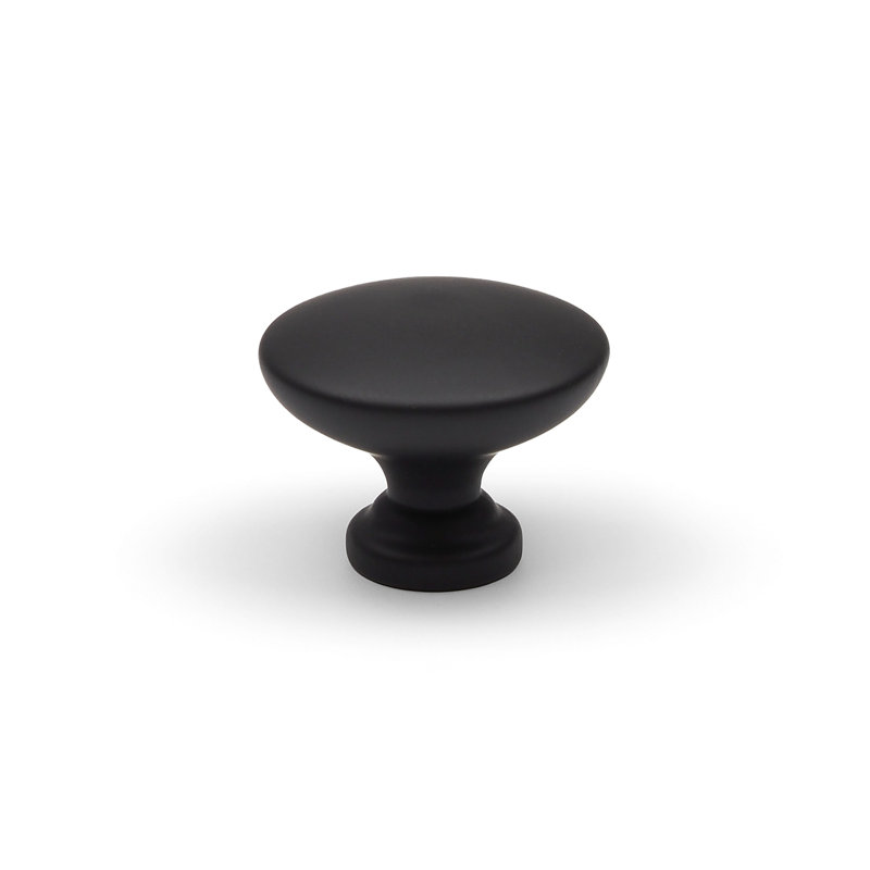 Traditional Circular Knob in Multiple Finishes, Matte Black