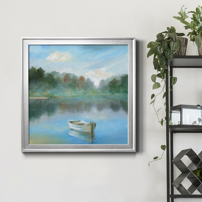 Tranquil Morning - Peinture sur toile encadrée, H 22,5 po x l 22,5 po x P 1,5 po, Toile encadrée argentée