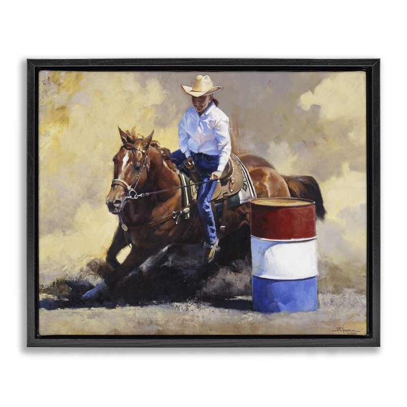 «Cowboy & Horse Gallop», art mural sur toile flottante, conception par Julie T. Chapman, H 17 po x l 21 po