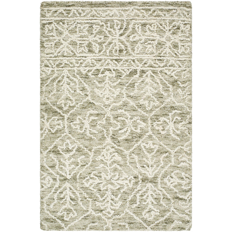 Tapis rectangulaire en laine rayée, Rectangle 8 pi x 10 pi